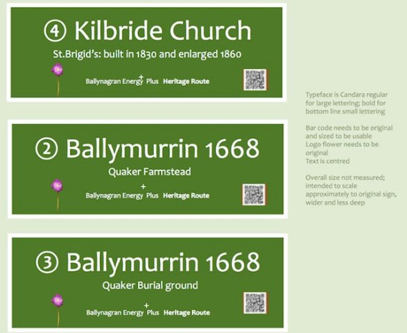 Proposed Heritage Route Signs