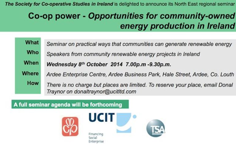 Seminar - Community Energy Production - Date for Your Diary